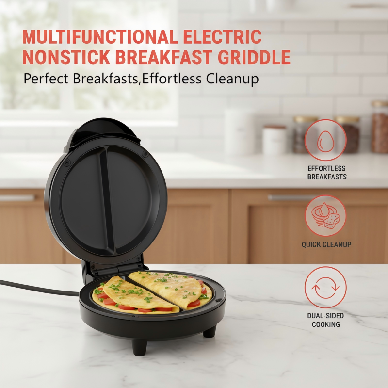 Plaque de Cuisson Électrique Multifonction Antiadhésive pour Petit-Déjeuner