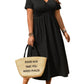 Robe midi grande taille à col V avec volants et manches courtes
