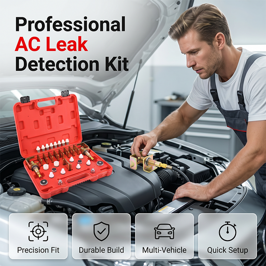 🔧 50% DE RÉDUCTION ! 🚗 Kit de Détection de Fuites de Climatisation Auto – Complet & Universel – Adaptateurs de Précision – Idéal pour Pros et Bricoleurs ❄️🔍✨
