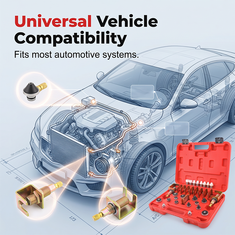 🔧 50% DE RÉDUCTION ! 🚗 Kit de Détection de Fuites de Climatisation Auto – Complet & Universel – Adaptateurs de Précision – Idéal pour Pros et Bricoleurs ❄️🔍✨