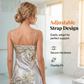 🎉 OFFRE LIMITÉE –50% ! 🌙 Robe Nuisette Sans Manches Femme – Texture Soyeuse & Bretelles Spaghetti Réglables 🌸