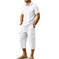 👔 PROMO EXCEPTIONNELLE 50% DE RÉDUCTION ! ☀️ Ensemble Lin Homme Été – Chemise Ample & Short Cargo – Respirant & Élégant – Parfait pour les Journées Chaudes et les Sorties Décontractées 🌊✨🩳