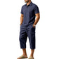 👔 PROMO EXCEPTIONNELLE 50% DE RÉDUCTION ! ☀️ Ensemble Lin Homme Été – Chemise Ample & Short Cargo – Respirant & Élégant – Parfait pour les Journées Chaudes et les Sorties Décontractées 🌊✨🩳
