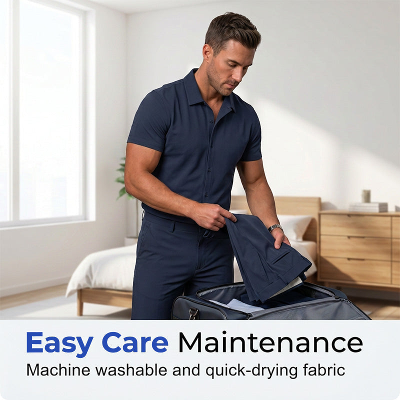 ⏰ -50% – Nouveauté 2026 👔✨ Ensemble 2 Pièces Léger pour Homme – Style Élégant en un Instant ! | Tissu Respirant, Confort Toute la Journée ☀️🌿