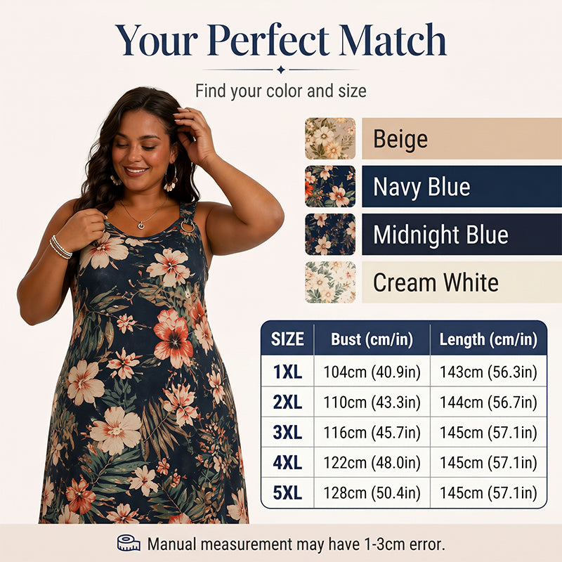 🎉 OFFRE LIMITÉE -50% ! 👗 Robe Maxi Sans Manches Col V Grande Taille – Silhouette Fluide & Design Élégant Jusqu’au Sol – Parfaite pour l’Été et les Occasions Spéciales 🌸✨