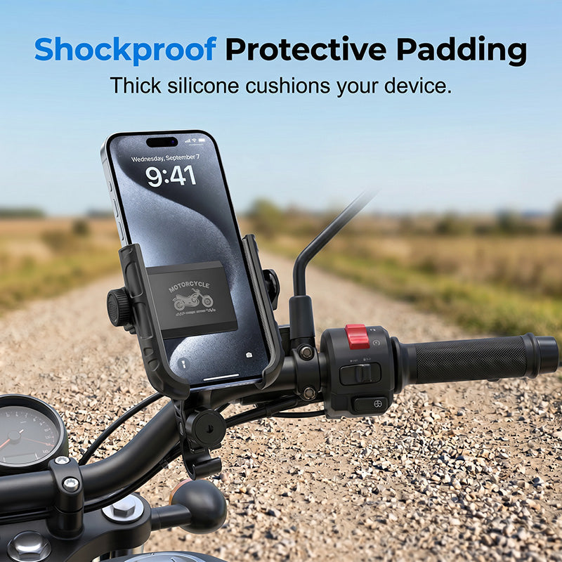 📱🔒 Support vélo à dégagement rapide – Système SecureLock anti-chocs, maintien ultra-sûr sur route comme en ville 🚴‍♂️🛡️