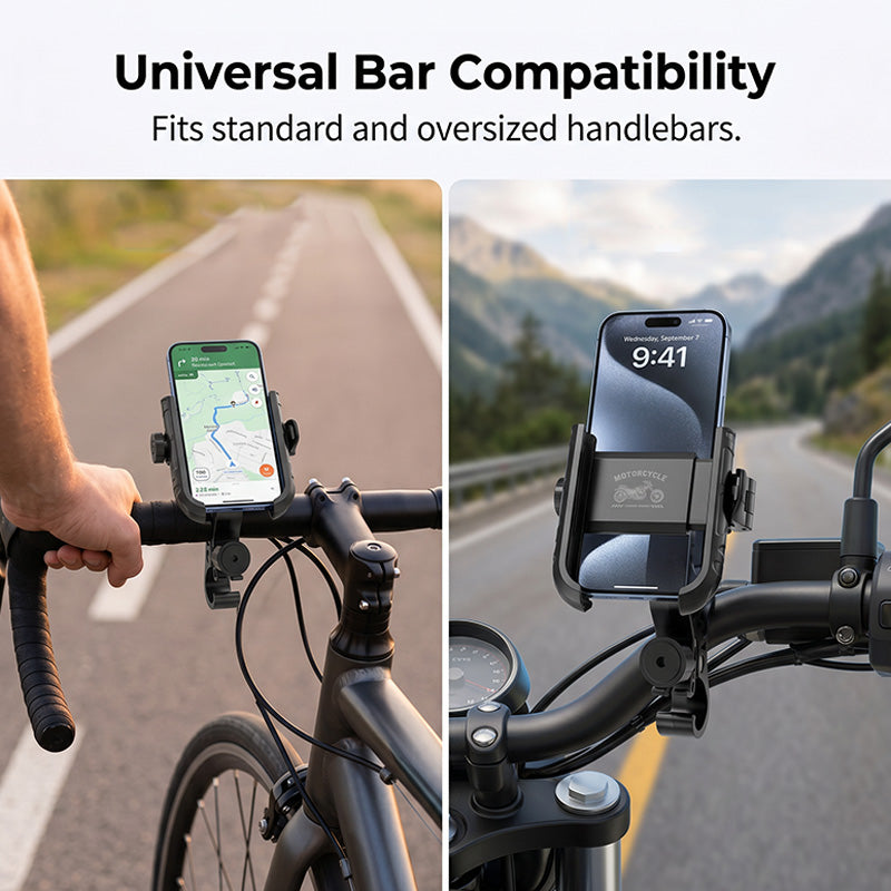 📱🔒 Support vélo à dégagement rapide – Système SecureLock anti-chocs, maintien ultra-sûr sur route comme en ville 🚴‍♂️🛡️