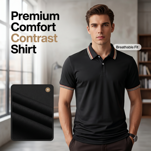 📢📢50 % DE RÉDUCTION !! ⏰T-Shirt Homme à Séchage Rapide avec Col Contrastant