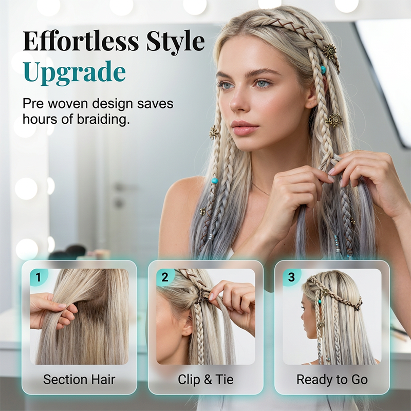📢📢 -50 % !! ⏰ Extensions de cheveux pré-tressées style Maillard