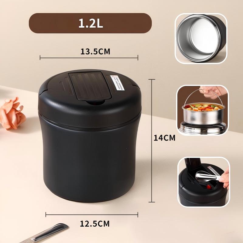 📢 PROMO FLASH 50% DE RÉDUCTION ! 🍱 Bocal Alimentaire Isotherme avec Cuillère Pliable – Isolation Thermique Multicouche, Compartiments Étanches & Acier Inoxydable 304 – Le Repas parfait pour Étudiants et Actifs 🍽️✨