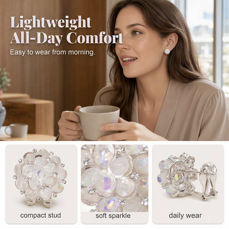 💎✨🦢 OFFRE LIMITÉE 50% DE RÉDUCTION! Boucles d'Oreilles à Pousses Florales Glamour – Cristaux Multi-Facettes, Tiges Hypoallergéniques, Éclat Brillant – Parfaites pour les Mariages, Fêtes ou Soirées Glamour 🥂