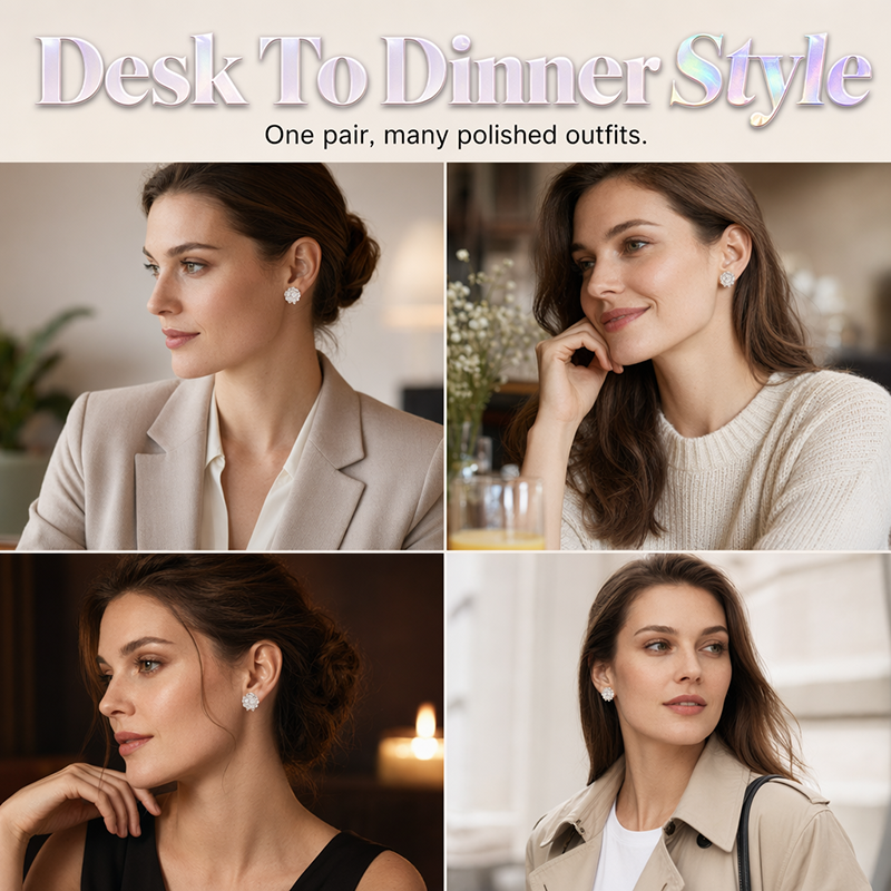 💎✨🦢 OFFRE LIMITÉE 50% DE RÉDUCTION! Boucles d'Oreilles à Pousses Florales Glamour – Cristaux Multi-Facettes, Tiges Hypoallergéniques, Éclat Brillant – Parfaites pour les Mariages, Fêtes ou Soirées Glamour 🥂