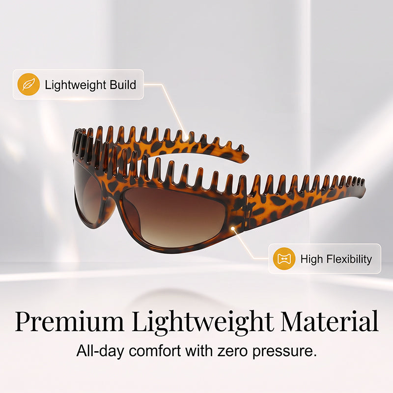 📢📢40 % DE RÉDUCTION !! ⏰Lunettes de Soleil Carrées à Monture Peigne Créative🕶️☀️