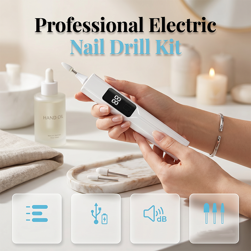 💅 50% DE RÉDUCTION! ✨ Kit Perceuse à Ongles Électrique Professionnel – Têtes interchangeables, écran LED & précision – Manucure et pédicure à domicile 🏠