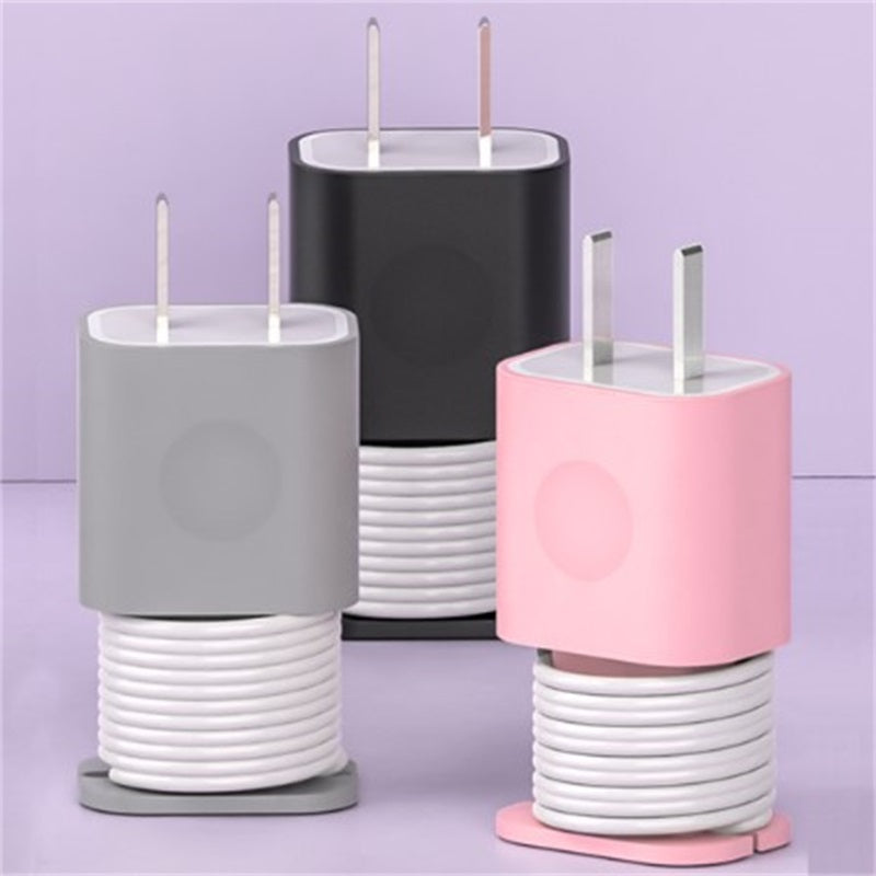 🔌 Protège-Chargeur en Silicone 2-en-1 — Anti-Casse, Anti-Emmêlement, Lavable, Léger & Portable, 4 Couleurs ✨