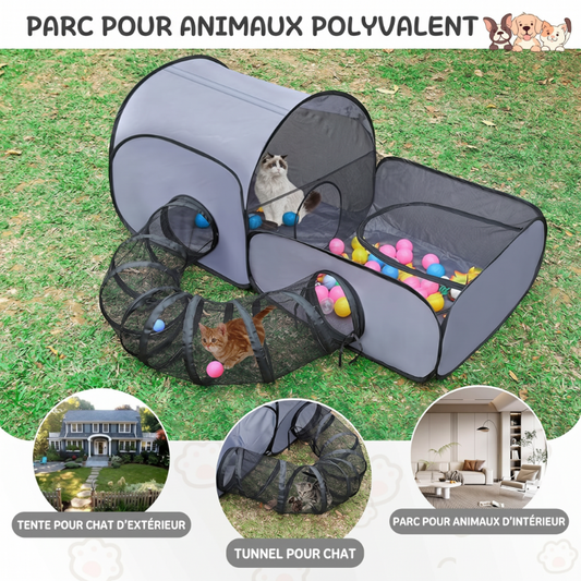 Grand tunnel pour chat pour jouer et se reposer