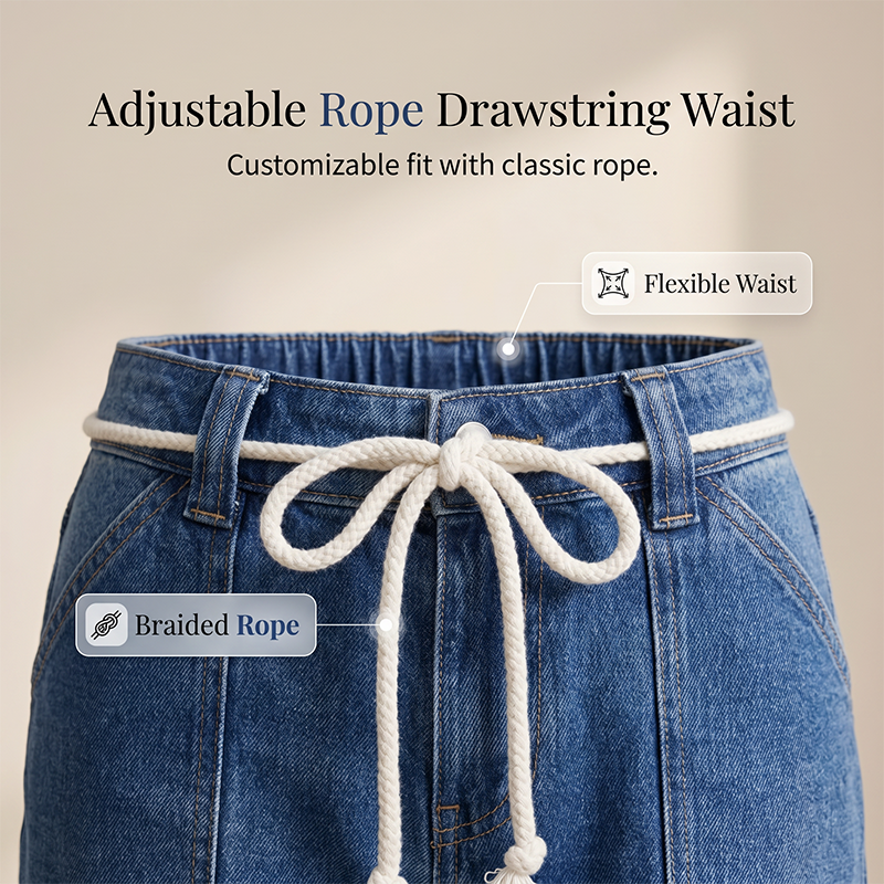 👖 50% DE RÉDUCTION 🌿 Pantalon cargo large – Taille cordon, grandes poches & coupe relax – Idéal pour le quotidien, les voyages ou les sorties – bleu, tailles S à 3XL ✨💙👖