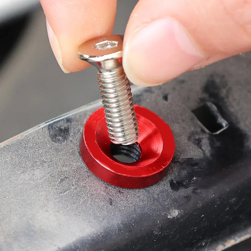 📢 50% DE RÉDUCTION ! ⏰ 10 Pcs Entretoises à Vis Universelles pour Automobile – Alliage d’Aluminium, Dimensions de Précision & Multifonction – Idéales pour Pare-Chocs, Plaques d’Immatriculation et Panneaux de Garniture – 8 Couleurs Disponibles 🚗🔧✨