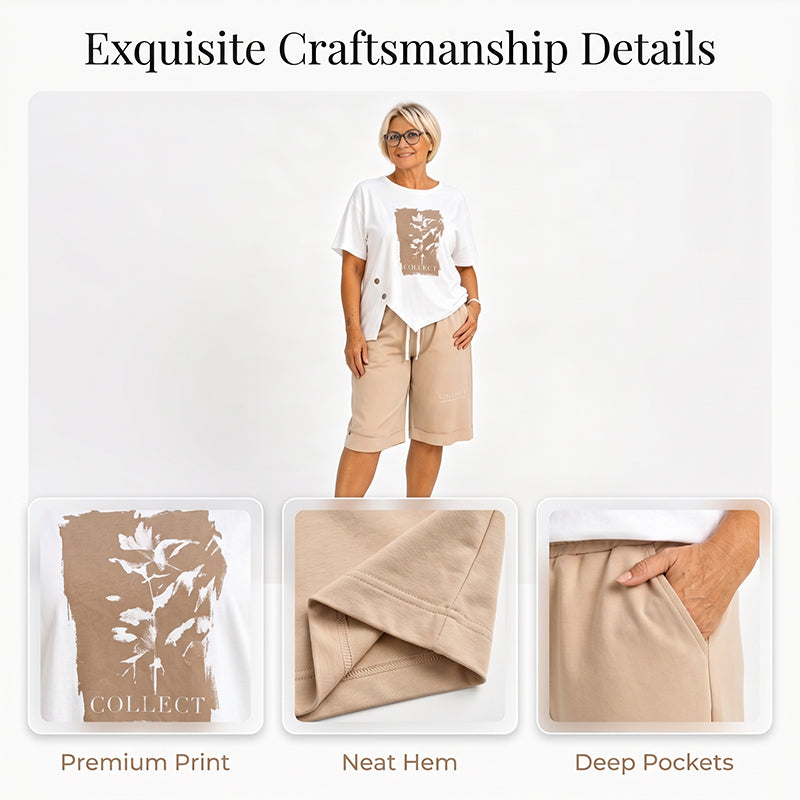 👗 50% DE RÉDUCTION 🌸 Ensemble deux pièces décontracté – Short & haut assortis – Tissu léger, coupe fluide – parfait pour l’été, les vacances ou le quotidien – look frais et tendance ✨☀️🩳