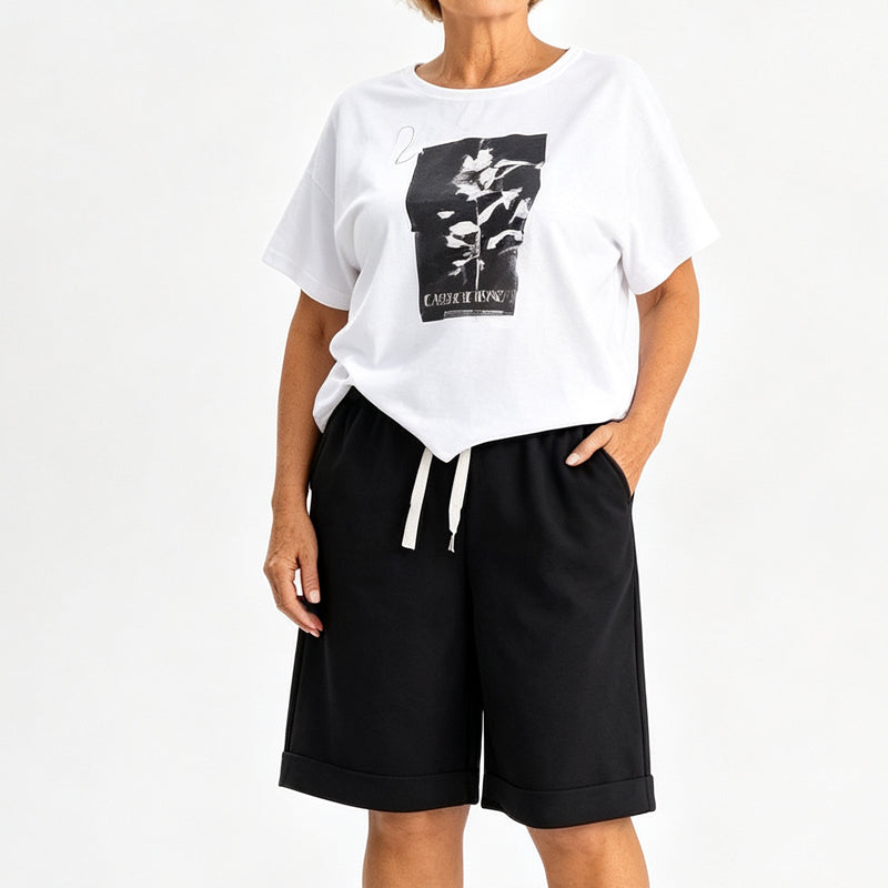 👗 50% DE RÉDUCTION 🌸 Ensemble deux pièces décontracté – Short & haut assortis – Tissu léger, coupe fluide – parfait pour l’été, les vacances ou le quotidien – look frais et tendance ✨☀️🩳