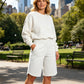 Short de Yoga Taille Haute pour Femme avec Poches