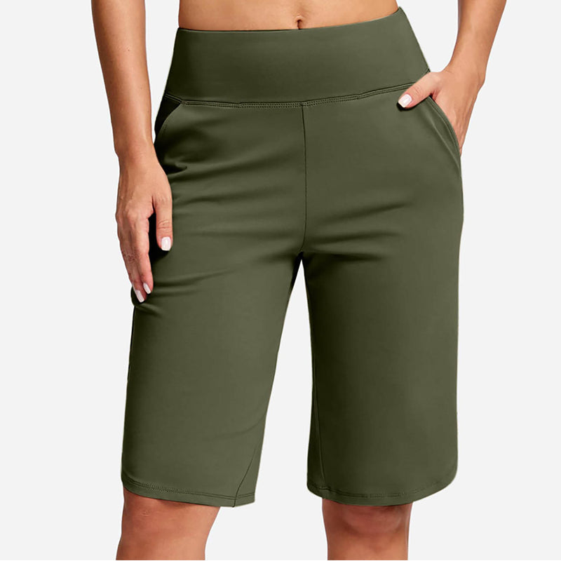 Short de Yoga Taille Haute pour Femme avec Poches