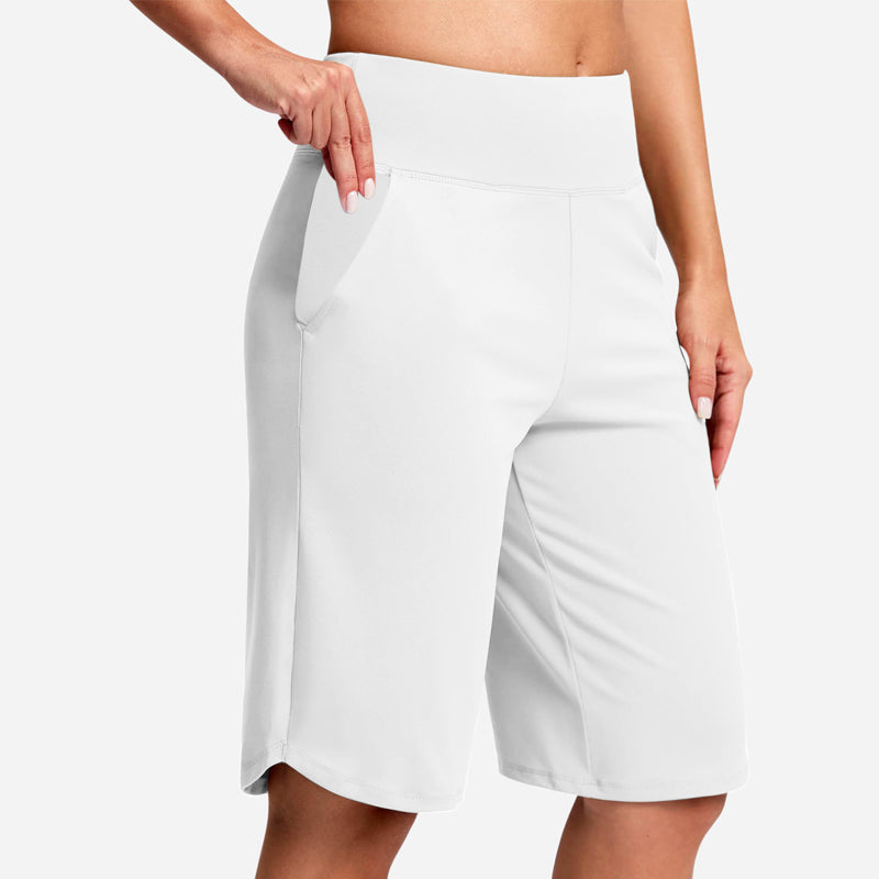 Short de Yoga Taille Haute pour Femme avec Poches
