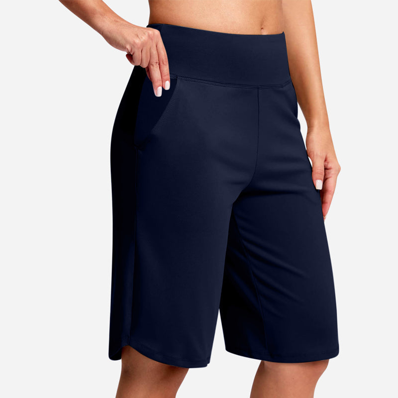 Short de Yoga Taille Haute pour Femme avec Poches