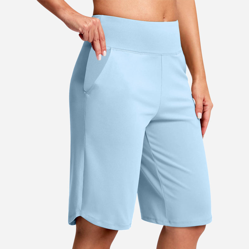Short de Yoga Taille Haute pour Femme avec Poches