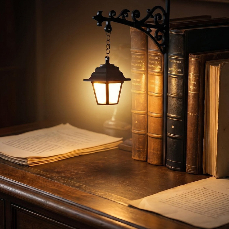 Serre-livres Lampadaire Rétro Miniature avec Lumière