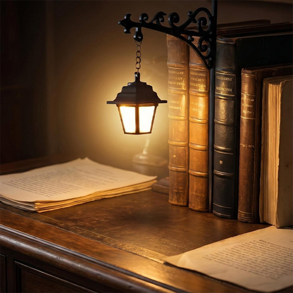 Serre-livres Lampadaire Rétro Miniature avec Lumière