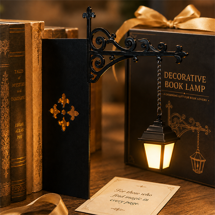 Serre-livres Lampadaire Rétro Miniature avec Lumière