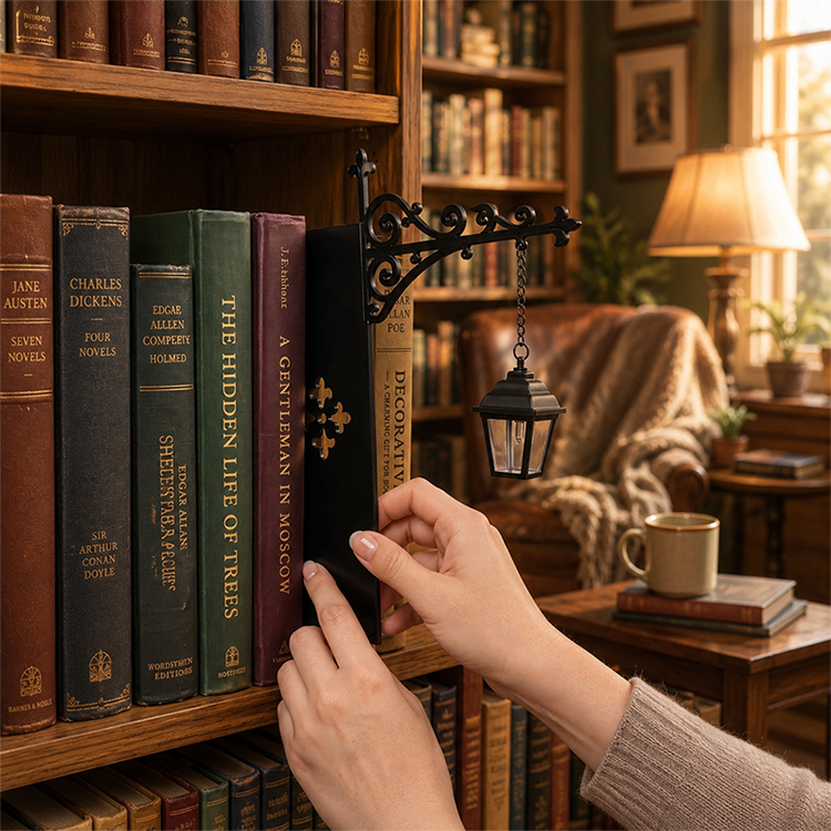 Serre-livres Lampadaire Rétro Miniature avec Lumière