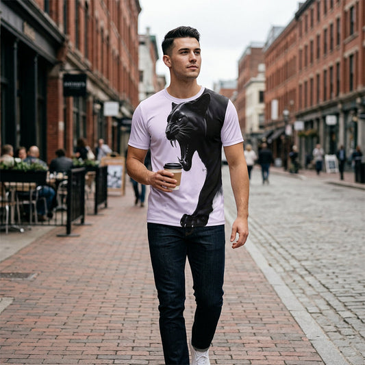 🔥 50% DE RÉDUCTION ! 🌿 T-Shirt à Imprimé Graphique Respirant pour Homme – Coupe Athlétique, Séchage Rapide & Impression Numérique Résistante – Idéal pour le Sport et le Quotidien 🐆