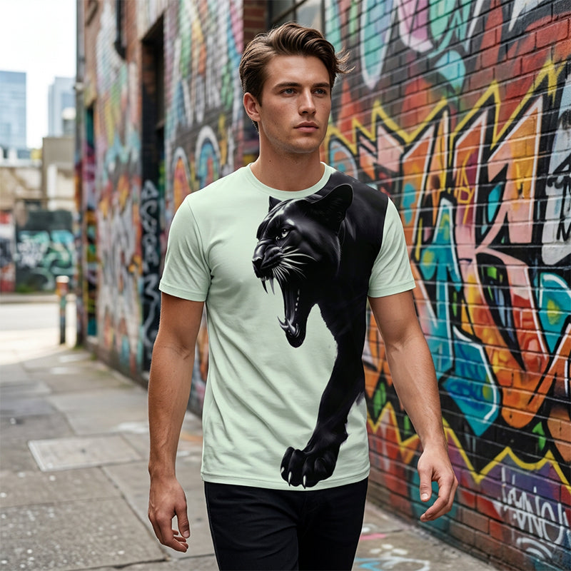 🔥 50% DE RÉDUCTION ! 🌿 T-Shirt à Imprimé Graphique Respirant pour Homme – Coupe Athlétique, Séchage Rapide & Impression Numérique Résistante – Idéal pour le Sport et le Quotidien 🐆