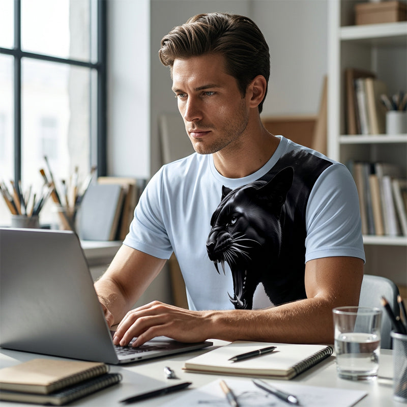 🔥 50% DE RÉDUCTION ! 🌿 T-Shirt à Imprimé Graphique Respirant pour Homme – Coupe Athlétique, Séchage Rapide & Impression Numérique Résistante – Idéal pour le Sport et le Quotidien 🐆