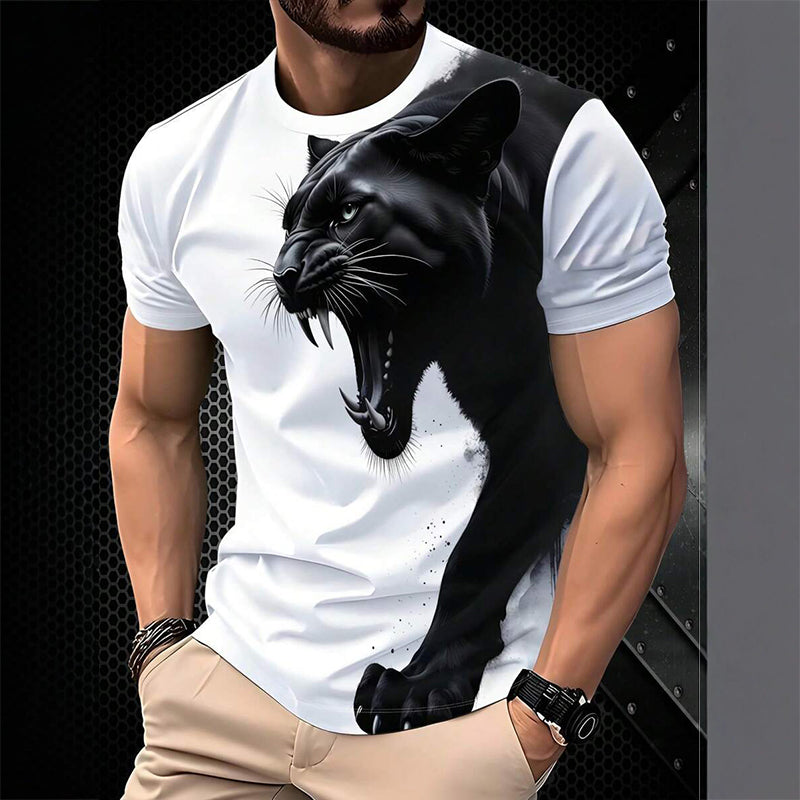 🔥 50% DE RÉDUCTION ! 🌿 T-Shirt à Imprimé Graphique Respirant pour Homme – Coupe Athlétique, Séchage Rapide & Impression Numérique Résistante – Idéal pour le Sport et le Quotidien 🐆