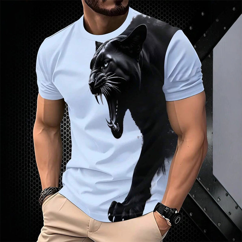 🔥 50% DE RÉDUCTION ! 🌿 T-Shirt à Imprimé Graphique Respirant pour Homme – Coupe Athlétique, Séchage Rapide & Impression Numérique Résistante – Idéal pour le Sport et le Quotidien 🐆