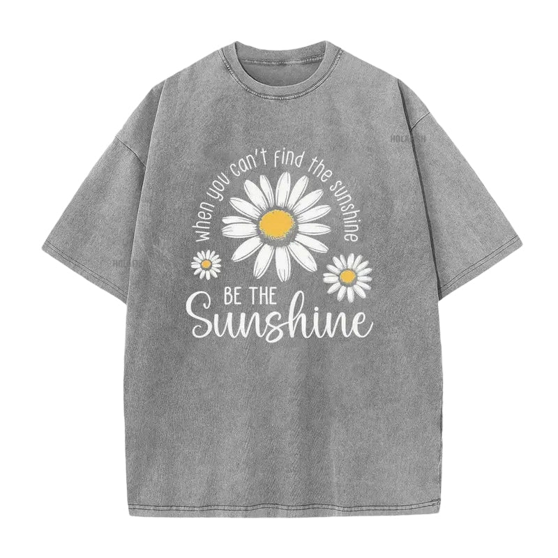 👗 50 % DE RÉDUCTION ! 🌸T-Shirt Unisexe Imprimé Marguerite Vintage Lavé Coupe Ample