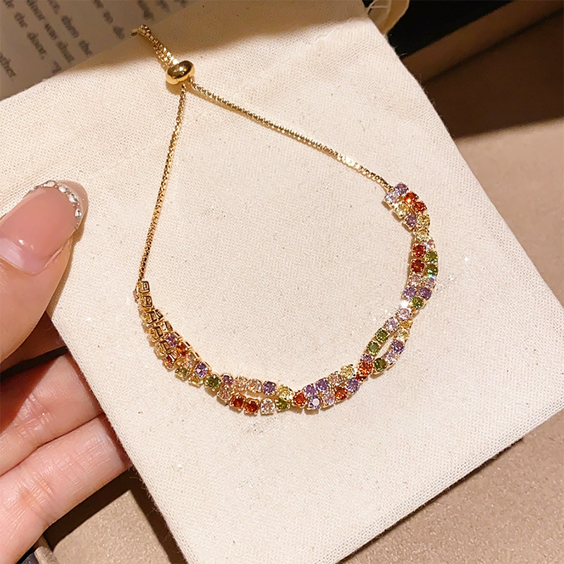 📢📢50% DE RÉDUCTION !! ⏰Bracelet Ajustable Rétro Entrelacé Multicolore en Zircon pour Femme