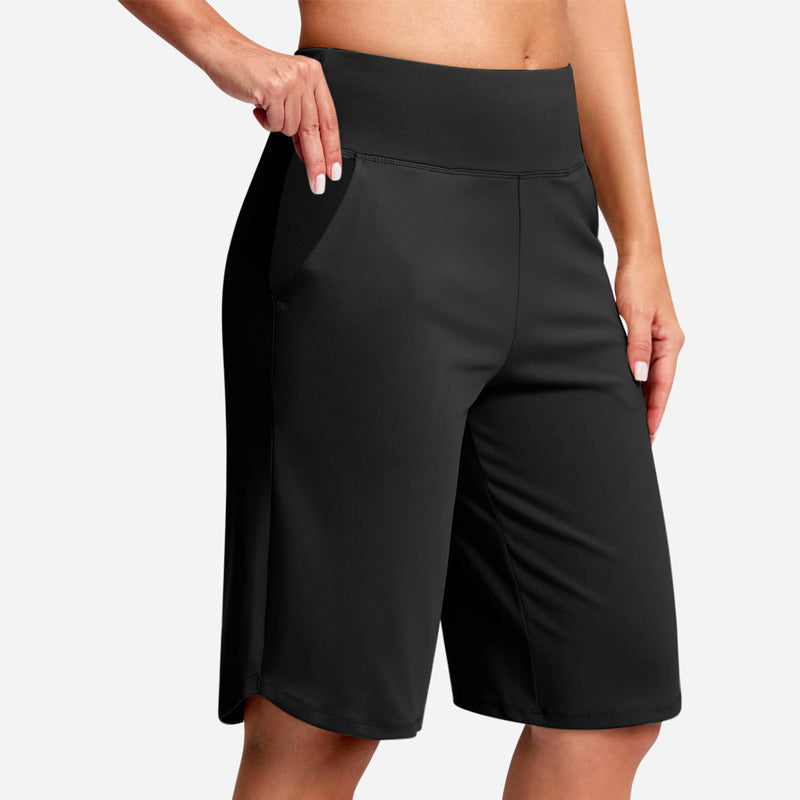 Short de Yoga Taille Haute pour Femme avec Poches