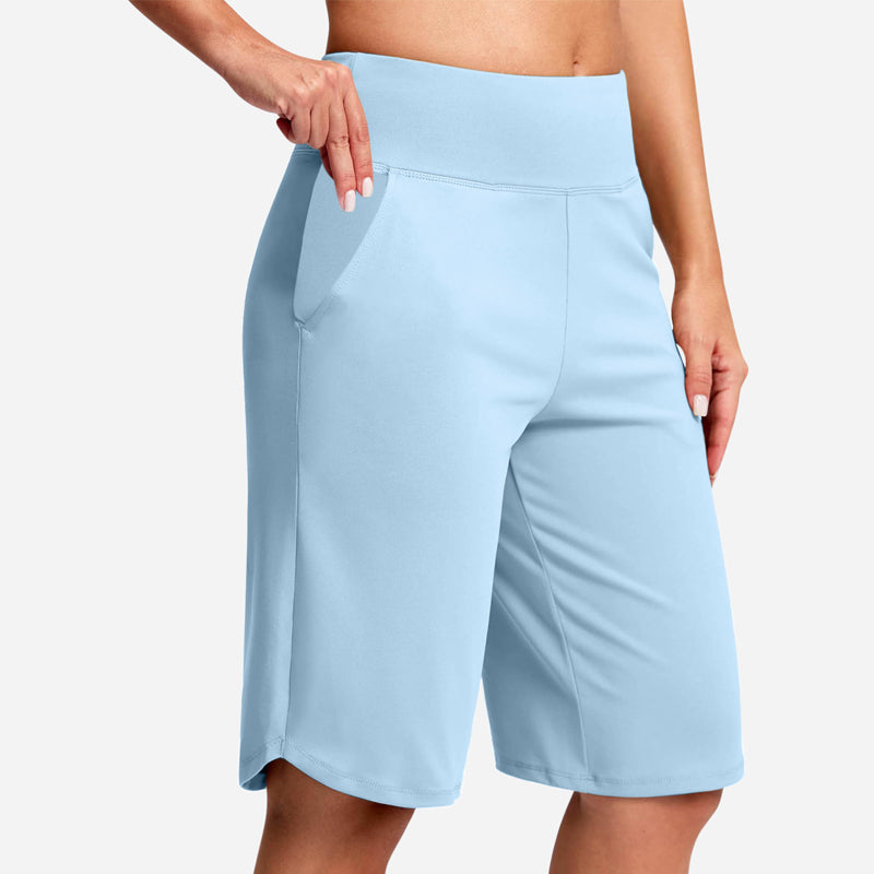 Short de Yoga Taille Haute pour Femme avec Poches