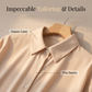 Women Casual Loose Button Down Apricot Shirt Long Sleeve Collar Blouse