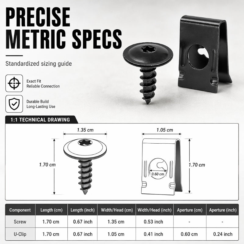 🎉 Soldes 2026 — Plus de 44 000 vendus 🔩 Kit Universel Clips en U et Vis Métalliques Voiture 🚗