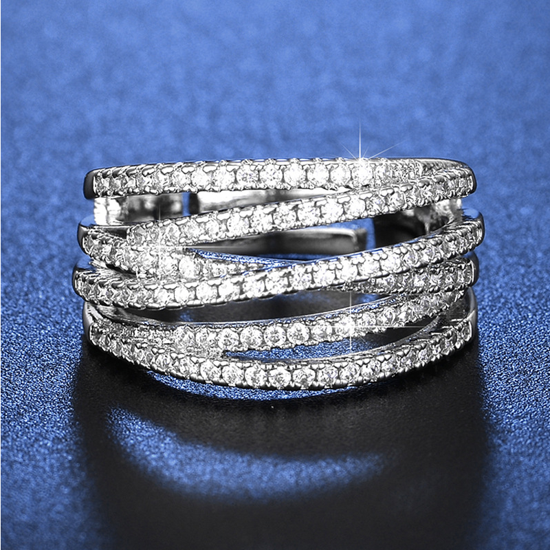 💫 50 % de réduction ! 💍 Bague croix multi-rangs ajustable - Parfaite au quotidien, pour aller au travail ou pour les soirées ✨