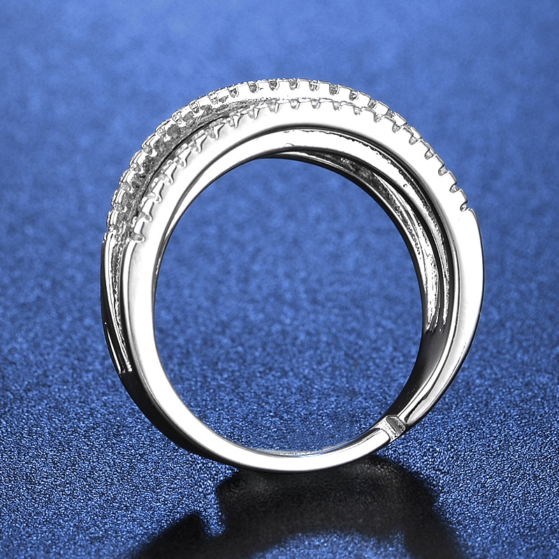 💫 50 % de réduction ! 💍 Bague croix multi-rangs ajustable - Parfaite au quotidien, pour aller au travail ou pour les soirées ✨