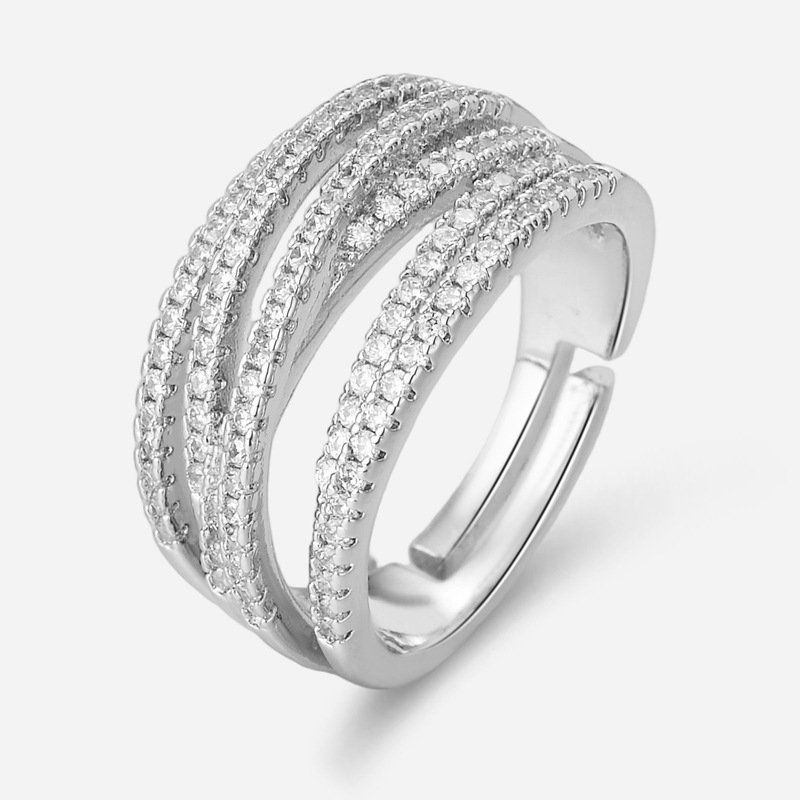 💫 50 % de réduction ! 💍 Bague croix multi-rangs ajustable - Parfaite au quotidien, pour aller au travail ou pour les soirées ✨