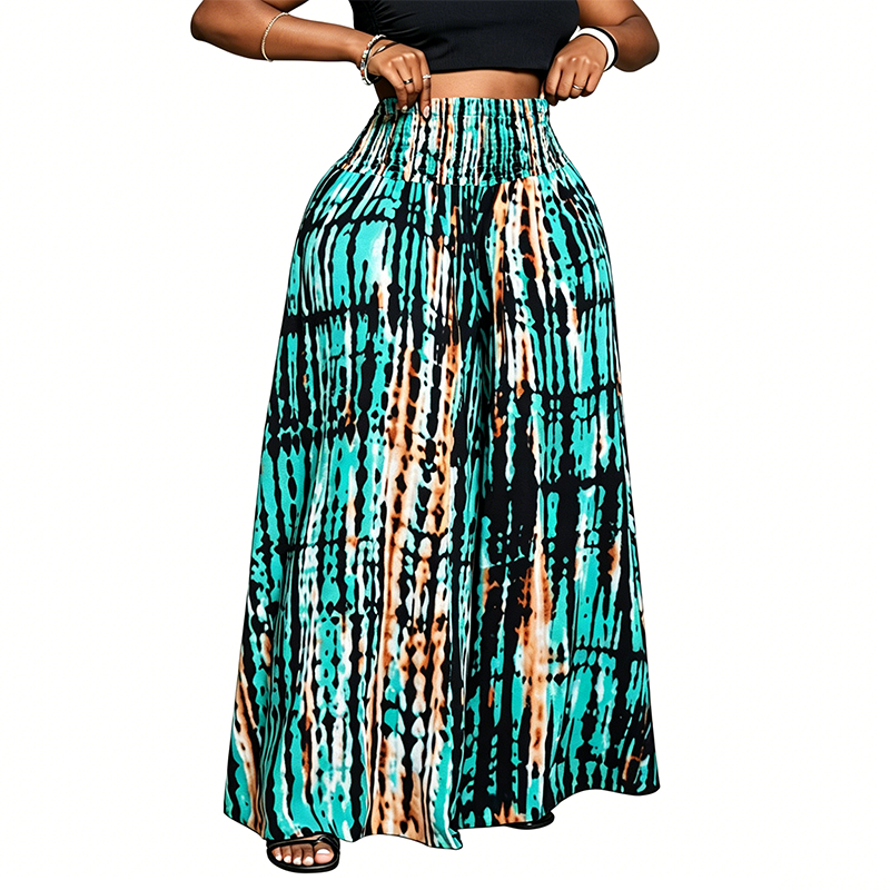 👖 50% DE RÉDUCTION! 🌸 Pantalon taille haute smockée – Coupe large & fluide, silhouette élégante – Parfait pour un look effortless au quotidien ☀️