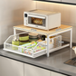 📢📢40% DE RÉDUCTION !! ⏰  Support Micro-Ondes 2 niveaux avec tiroir coulissant – Gain de place, étagère surélevée & panier intégré – Idéal pour cuisine, café & dortoir ✨