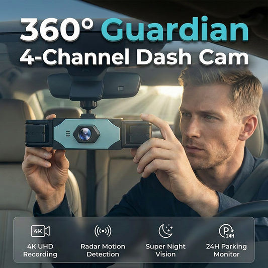 📢📢50% OFF !! ⏰360° Protection 4-Channel Dash Cam